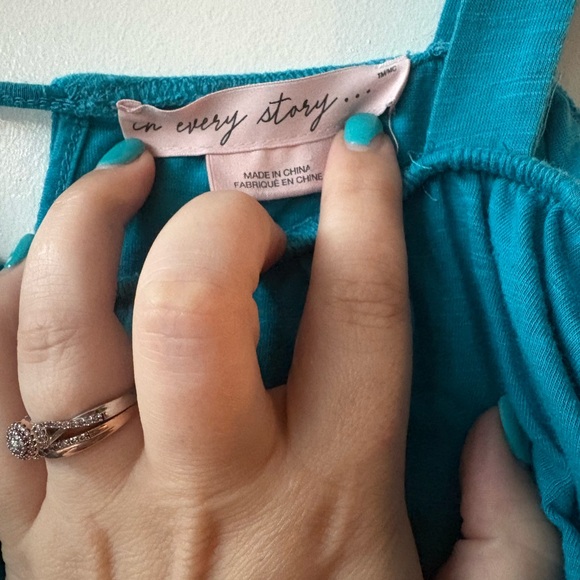 Chic Turquoise Ruffle Mini Dress - Picture 2 of 5